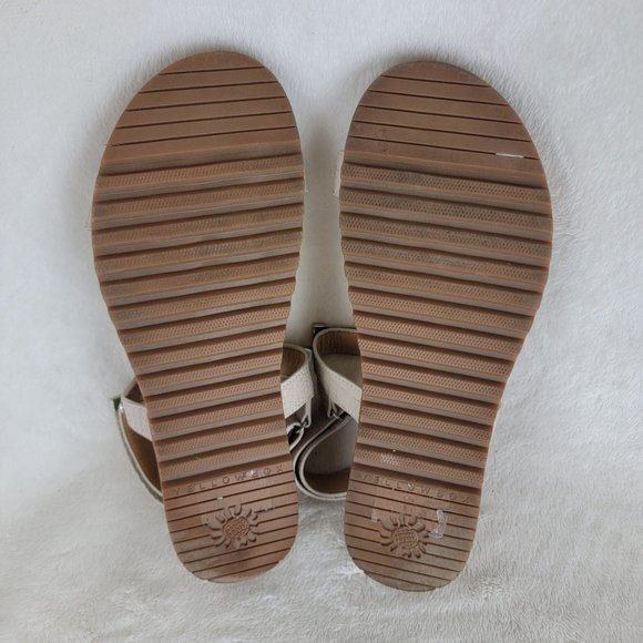 Yellow Box Weston Beige Adjustable Strappy Croc Vegan Leather Sandals Size 7.5M - Picture 7 of 8
